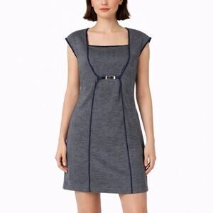 Max Studio Sleeveless Striped Mini Jersey Dress Gray Black Size S
